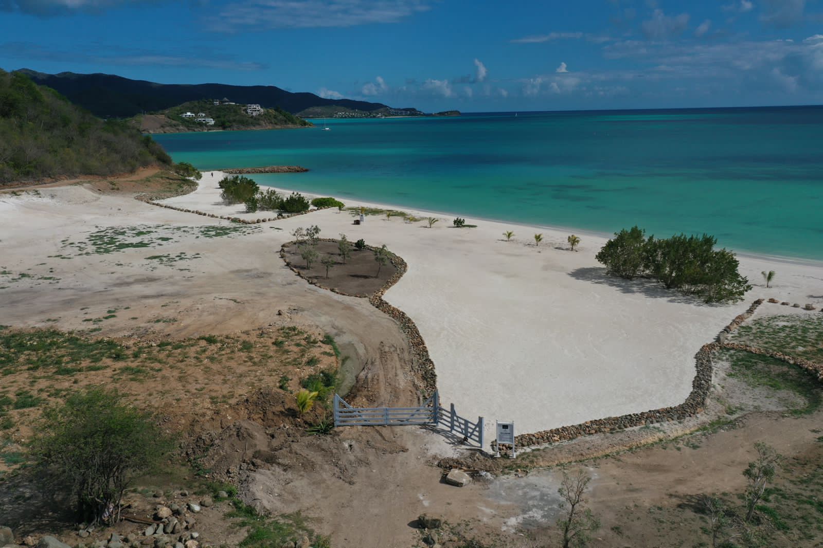 The resort site at Pearns Point — beach and shoreline access as it stands today