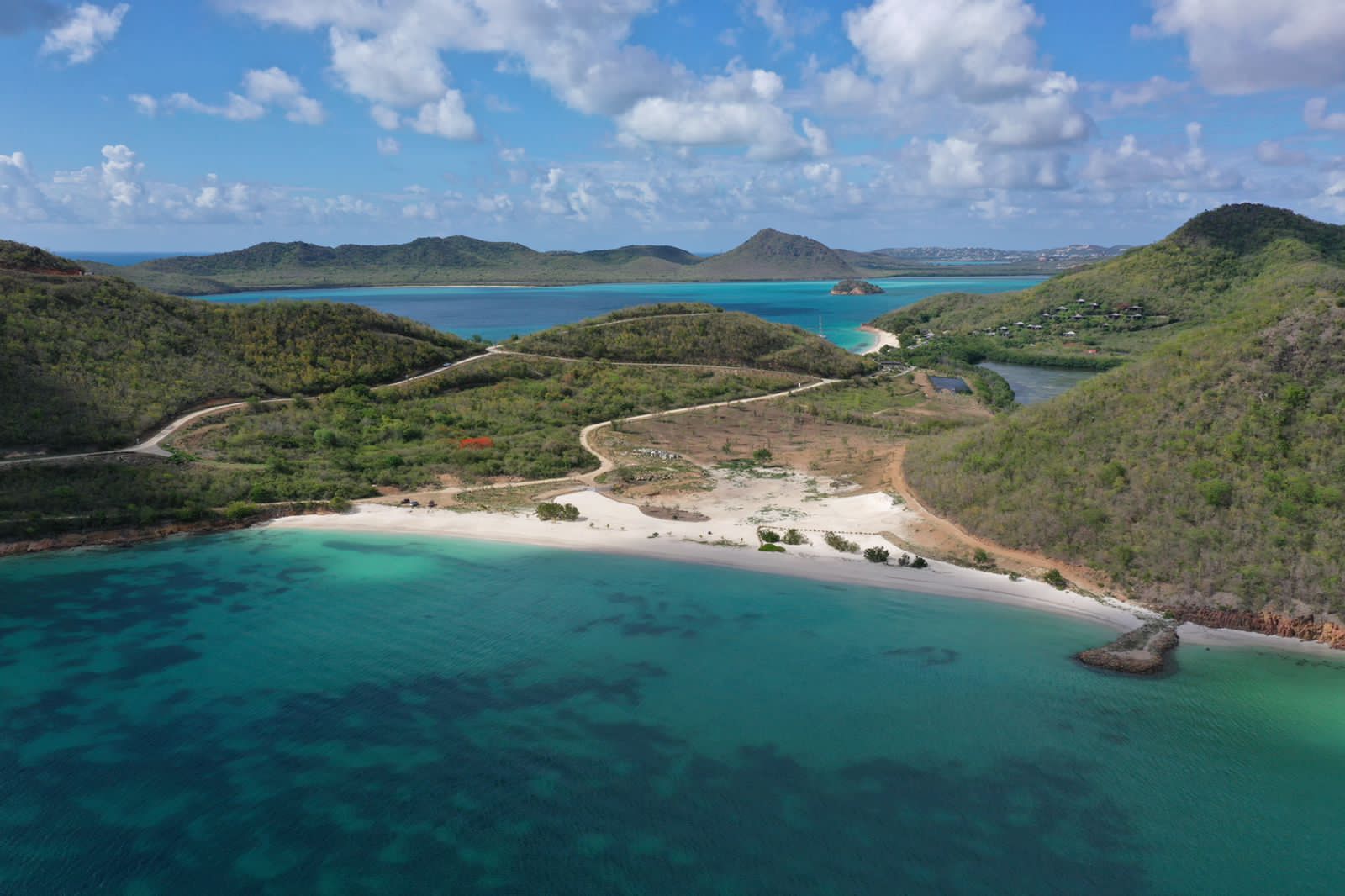 Aerial of the Pearns Point peninsula and the resort site